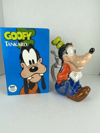 Goofy Tankard Ceramic 9 " Tall Walt Disney Ceramarte Stein Brazil