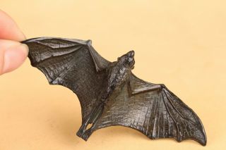 Chinese Bronze Handmade Fortune Bat Statue Figure Collect Fengshui