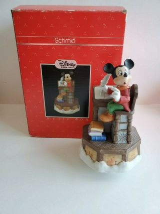 Schmid Disney Music Box A Christmas Carol Mickey Mouse As Bob Cratchit