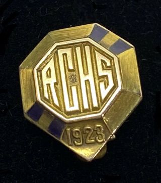 Vintage 10k Solid Gold High School Pin 1923 1.  83 Grams