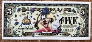 2005 Disney Dollar $5 Goofy 50th Anniversary Uncirculated
