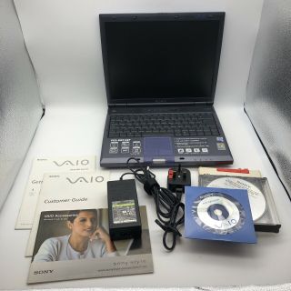 Vintage Sony Vaio Pcg - Gr214ep Pentium Iii Windows Xp Gaming Laptop Fully