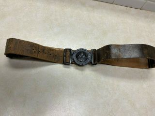 Uk / British Boy Scout 1930s Belt & Buckle From Leckie Walsall 1929 Jamboree