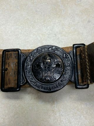 UK / British Boy Scout 1930s Belt & Buckle from Leckie Walsall 1929 Jamboree 2
