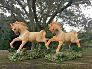 Vintage Set Of 2 Arabian Horses Miniature Statue Figurine Estate Unique 3/3 ❤️j8