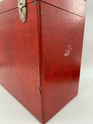 Vintage Record Album Lp Storage Hard Case Carry Box W/lock & Key With Records