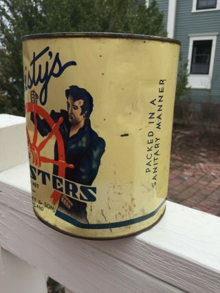 Vintage Christy ' s 1 Gallon Oyster Can Tin Crisfield Maryland 2