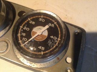 Vintage Airguide Tachometer and MPH Speedometer set in chrome mounting plate 2