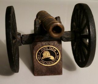 State Farm Fire And Casualty Insurance Iron And Brass Cannon Vintage