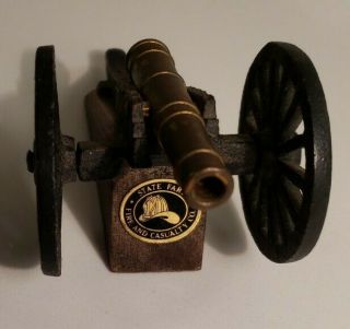 State Farm Fire and Casualty Insurance Iron and Brass Cannon Vintage 3