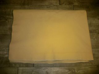 Vintage World War 2 Ii Made In Usa Soldier Tan 100 Wool Blanket Size 76 " By 55 "