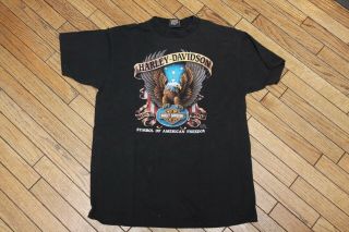 Vintage 1991 3d Emblem Eagle Hd Harley Davidson Motorcycle Biker T - Shirt Size Xl