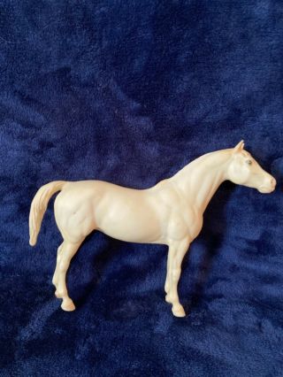 Vintage Breyer White Horse With White Mane And Tail Proud Stance