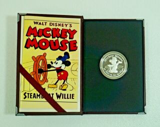 Mickey Mouse Coin Steamboat Willie 1 Troy Oz.  999 Fine Silver