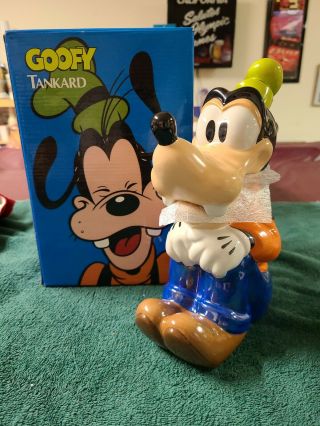Goofy Stein Tankard Ceramic 9 " Tall Disney Made In Brazil Ceramarte Nib