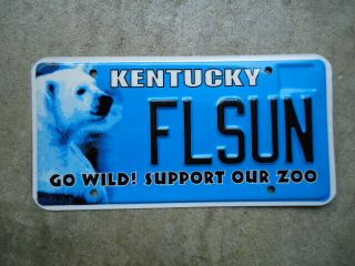Kentucky " Zoo " Vanity License Plate