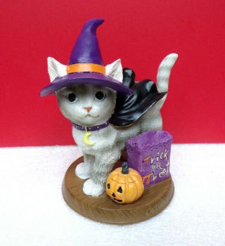 Bradford October Month Halloween A Perfect Perpetual Calendar Cat Figurine