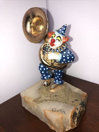 Rare Ron Lee: " Clown Playing Tuba " Sculpture 1979 Artist Signed
