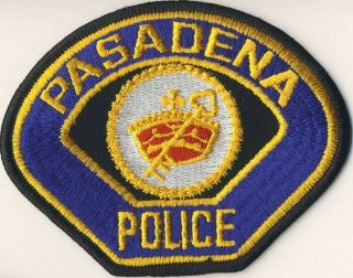 Pasadena Police Ca California 1st Issue 3.  5 " Heavy Shoulder Patch