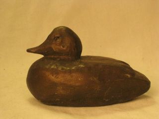 Vintage Joe Fornelli Small Duck Figure Signed Mallard Decoy Primitive Ceramic ?
