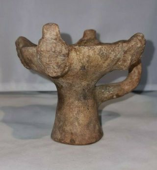 Ancient Roman Or Greek Terracotta Oil Lamp 4 Heads Rare