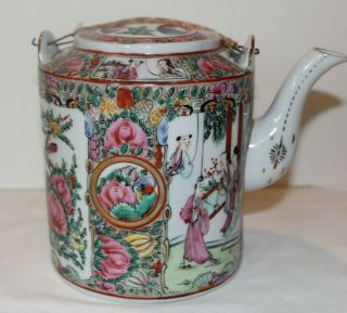 Vintage Chinese Famille Rose Teapot Tea Pot - handle repair 3