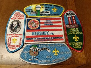 Boy Scout Keystone Area Council 2005 Hershey Jamboree Patch Set Merged