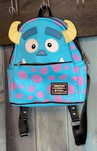 Loungefly Disney Parks Pixar Monsters Inc Sully Mini Backpack Blue Purple