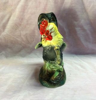 Vintage Hand Painted Multi Color Ceramic ROOSTER Statue,  8.  5 