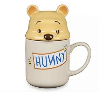 Disney Store Winnie The Pooh Peek A Boo Mug & Lid Set 12 Oz Coffee Tea