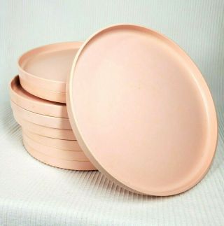 9 Pc Vtg Heller Massimo Vignelli Pastel Pink Melamine Dinner Plates Mod Minimal