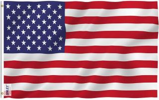 Us Flag - Vivid Color And Uv Fade Resistant - Canvas Header 3 X 5 Ft