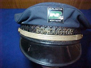 Vintage Burlington Northern Conductor Railroad Rr Cap Hat