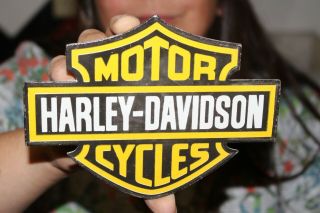 Harley Davidson Motorcycles Gas Oil Porcelain Metal Sign
