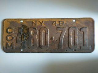 1948 Vintage Matched Pair York Commercial Metal License Plate 480 - 701