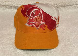Vtg Tampa Bay Buccaneers Logo Athletic Pro Line Paint Splash Snapback Hat Nfl