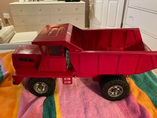 Vintage Red Buddy " L " /mack Double Axle Hydraulic Dump Truck