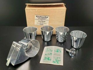 Incredible Vintage Kitchenaid Slicer Shredder Attachment 4 Cones & Box For Mixer
