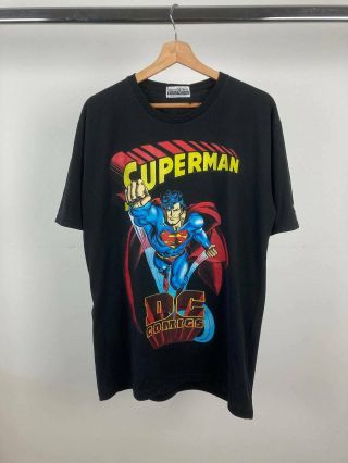 Superman Vintage 1995 Shirt Dc Retro Black Warner Bors.  M Comics Men 