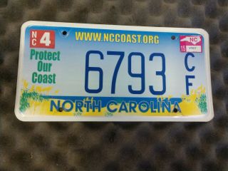 Collectable North Carolina Protect Our Coast License Plate
