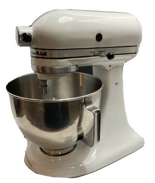 Vintage Kitchen Aid,  Hobart,  Model K45 Stand Mixer White W/ Bowl
