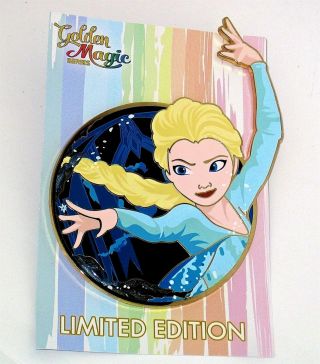 JUMBO Elsa RARE LE Disney Pin ✿ Let it Go Frozen Princess Profiles Acme 2