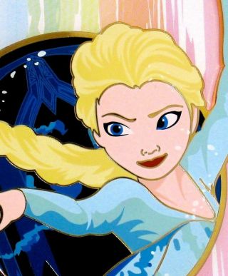 JUMBO Elsa RARE LE Disney Pin ✿ Let it Go Frozen Princess Profiles Acme 3
