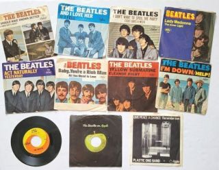 The Beatles Vintage 45 Records 8 Capitol Picture Sleeves 1 John Lennon Apple Ps
