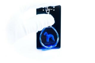 Bedlington Terrier,  Dog Crystal Round Keyring,  Crystal Animals Usa
