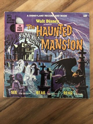 Vintage 970 Walt Disney The Haunted Mansion Record & Book Disneyland Llp - 339