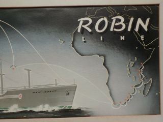 VINTAGE SS ROBIN LOCKSLEY ROBIN LINE STEAMSHIP ADVERTISING CARDBOARD SIGN 3