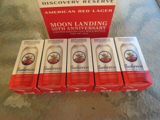 5 " Apollo 11 Moon Landing 50th Anniversary Budweiser Aluminum Bottles.  Empty