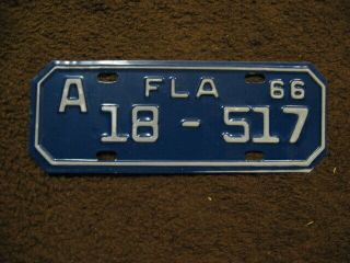 1966 Florida Motorcycle License Plate - Lee County