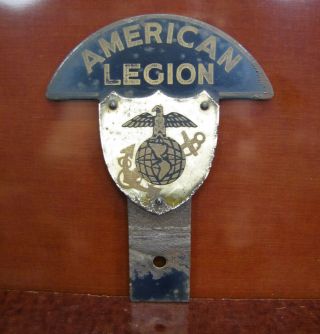 Vtg United States Marine Corps/navy American Legion License Plate Topper.  Wwii?